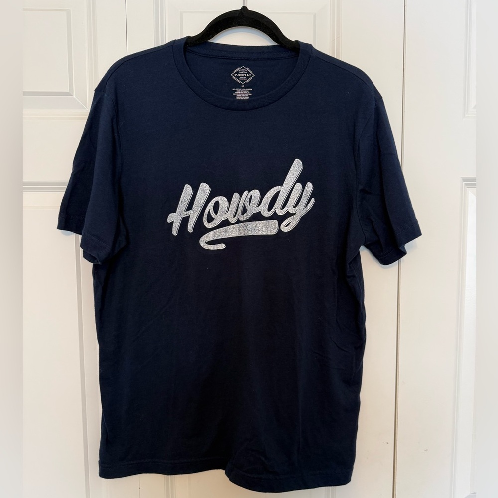 St John's Bay Men's HOWDY Printed Graphic Navy Tee Shirt Short Sleeve M
